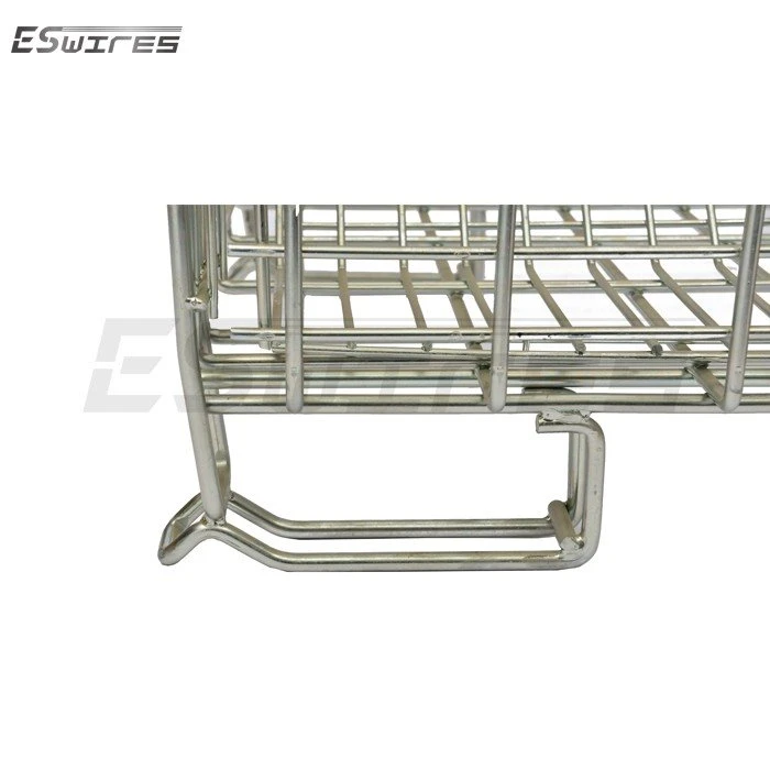 Folding wire container feet