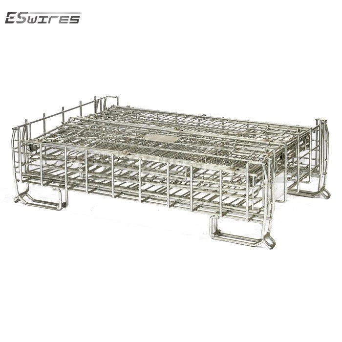 Folding wire container fold